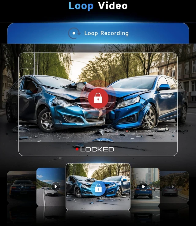 Alt view image 3 of 5 - Orderich 4 Channel 360Dash Cam Front and Rear Inside Left Right, 2 Inch Dash Camera for Cars, Built-in Night Vision, Sensitive Motion Detection 24/7 Recording Parking Mode Monitor Reversing Help
