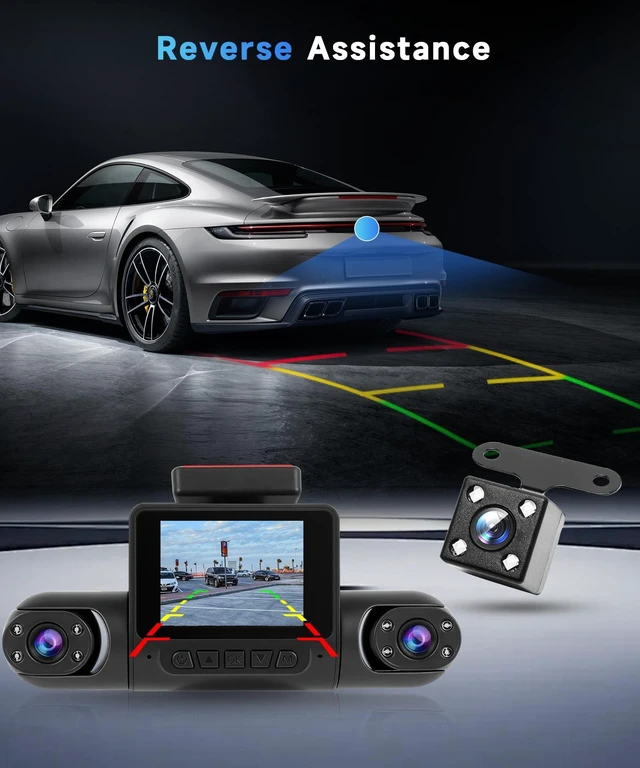 Alt view image 5 of 5 - Orderich 4 Channel 360Dash Cam Front and Rear Inside Left Right, 2 Inch Dash Camera for Cars, Built-in Night Vision, Sensitive Motion Detection 24/7 Recording Parking Mode Monitor Reversing Help