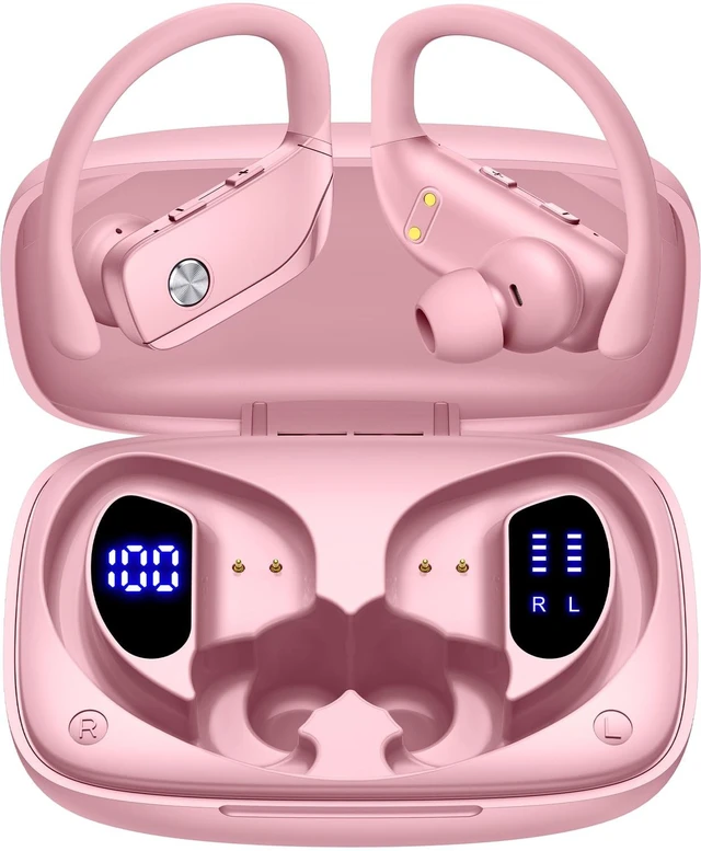 Main image of Wireless Earbuds Bluetooth Headphones Over Ear Hooks Ear Buds with 80H Playtime, LED Power Display, Dual Mic Clear Calls, Sports Wireless Ear Buds Bluetooth Earbuds for Running Gym Worko