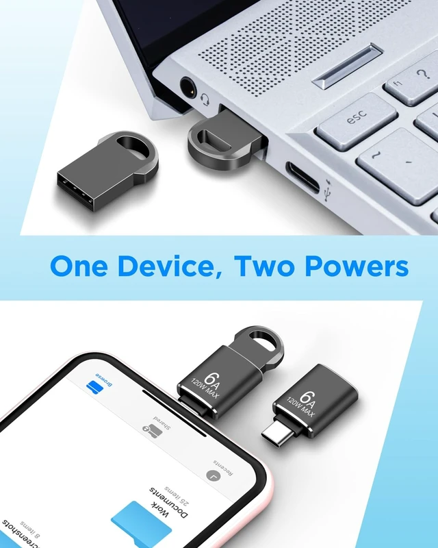 Alt view image 5 of 5 - 8GB USB 2.0 Mini Metal Flash Drive, EASTBULL 10-Pack with USB-C Adapters