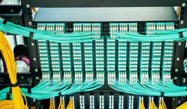 Alt view image 5 of 5 - SpeedyFiberTX 1-Pack 5 Meter Low Loss Non-Pinned MPO to 8xLC Fiber Breakout Harness Cable, OM3 Corning ClearCurve Fiber, Aqua Riser OFNR Cable Jacket ^^ MTP Compatible