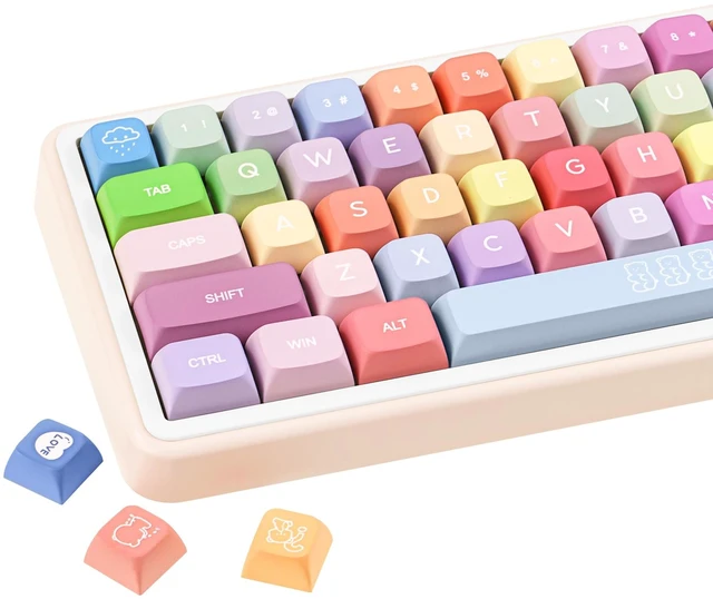 Main image of ZERRIOY 133 Keys PBT Dye Sublimation Rainbow Candy Theme Custom Keycap Set