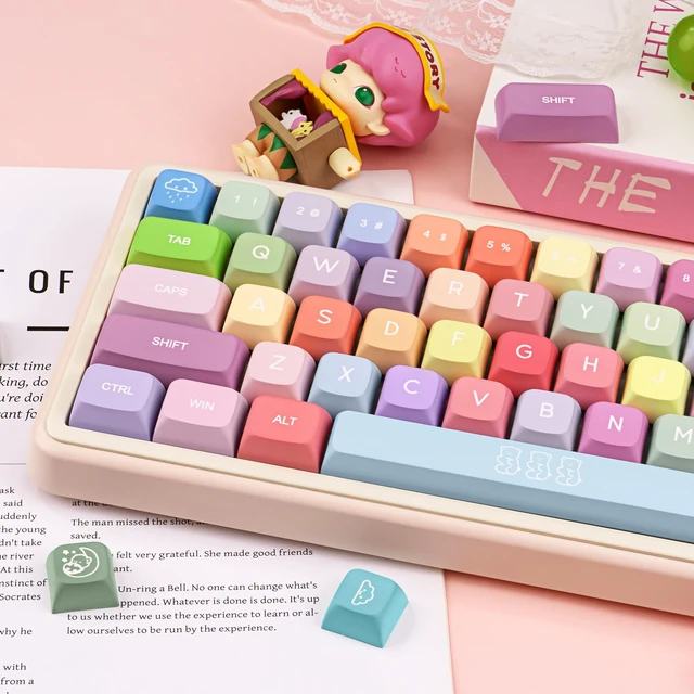 Alt view image 3 of 5 - ZERRIOY 133 Keys PBT Dye Sublimation Rainbow Candy Theme Custom Keycap Set
