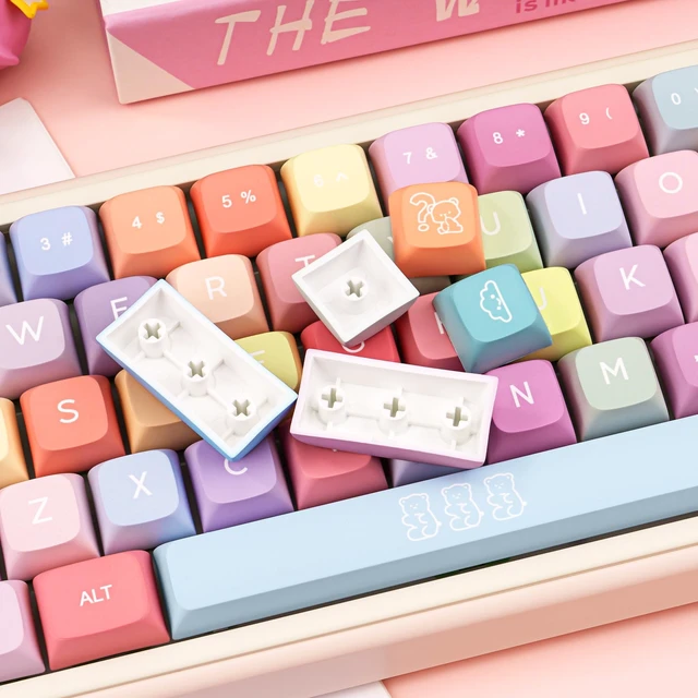 Alt view image 4 of 5 - ZERRIOY 133 Keys PBT Dye Sublimation Rainbow Candy Theme Custom Keycap Set