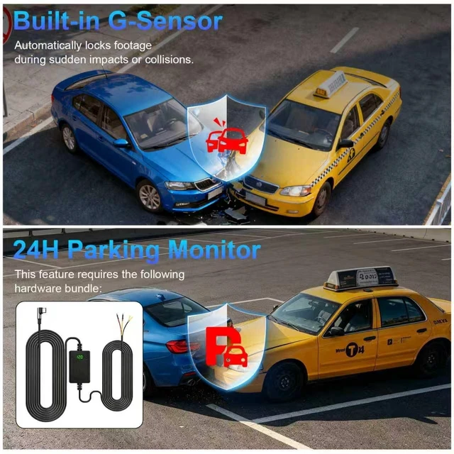 Alt view image 5 of 5 - 4-Channel 360 Dash Cam Front and Rear, 2K+1080P, 8 IR Lamps Night Vision,5GHz WiFi and App ^^ 24H Parking Monitor Mode, Loop Recording & G-Sensor Lock Crash Videos, Includes 64GB SD Card
