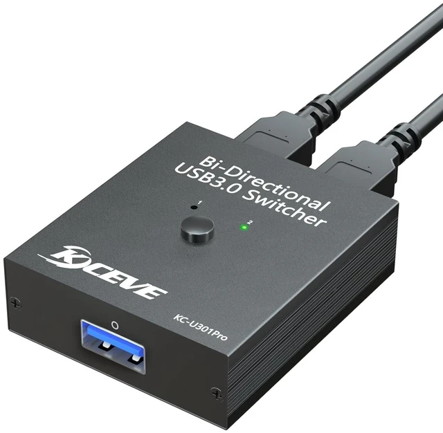 Main image of USB 3.0 Switch Selector, Reyoten Bi-Directional USB Switch 2 in 1 Out / 1 in 2 Out, USB3.0 KVM Switcher for 2 Computers Share Keyboard Mouse Scanner Printer
