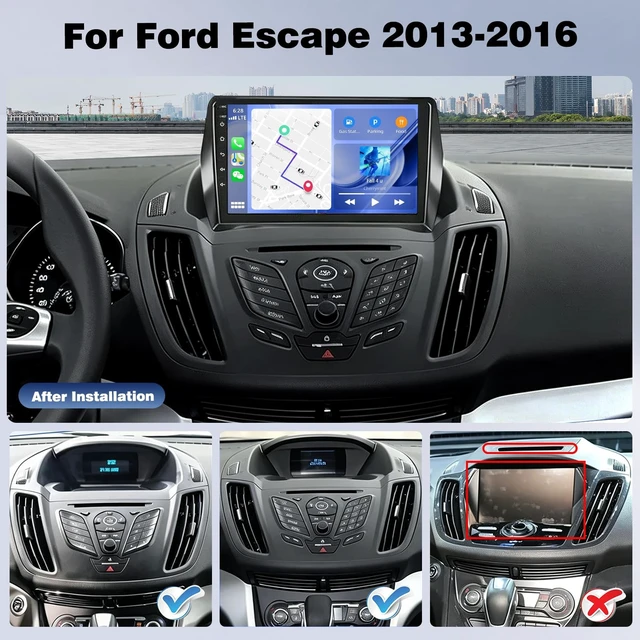 Alt view image 2 of 5 - Upgrcaru 4+64G Car Radio for Ford Escape 2013 2014 2015 2016