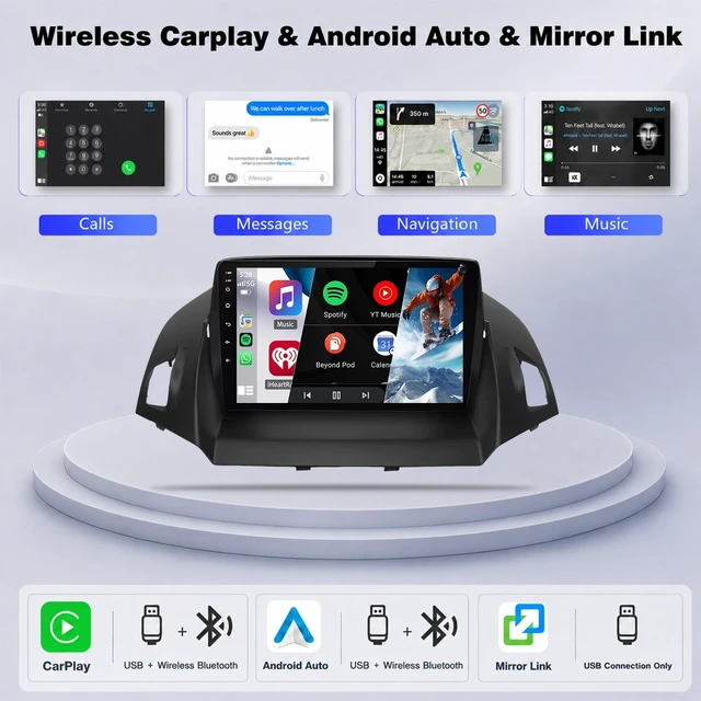 Alt view image 4 of 5 - Upgrcaru 4+64G Car Radio for Ford Escape 2013 2014 2015 2016
