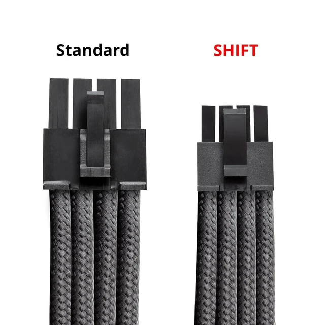 Alt view image 3 of 4 - CableMod Pro ModFlex 12V-2x6 PCIe Cable for Corsair T5 (Blk+SLV, 16p,90B)