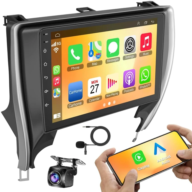 Main image of (8Core + 64GB) 10.2 Inch QLED Touch Screen Car Radio for Toyota Camry 2015 2016 2017 with Carplay and Android Auto,Android 13 Camry Stereo Support Bluetooth,WiFi,GPS,FM Radio,Backup Camera & SWC