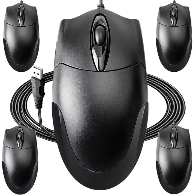 Main image of Mofkirg 5 Pack Wired USB Computer Mouse, Ergonomic, 1200 DPI Optical