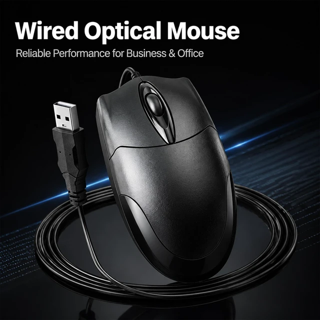 Alt view image 4 of 5 - Mofkirg 5 Pack Wired USB Computer Mouse, Ergonomic, 1200 DPI Optical