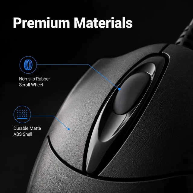 Alt view image 5 of 5 - Mofkirg 5 Pack Wired USB Computer Mouse, Ergonomic, 1200 DPI Optical
