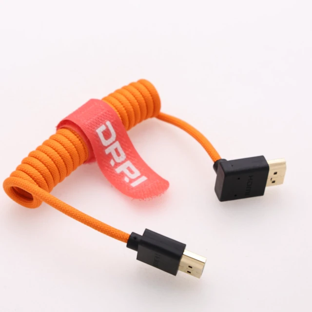 Alt view image 3 of 5 - DRRI 8K@60Hz 4K@120Hz HDMI 2.1 Braided Cable for BMPCC 4K/6K, RED, DJI Ronin 4D,Atmos Ninja Portkeys SmallHD Feelworld Portkeys LH5P II Monitor Straight to Up HDMI