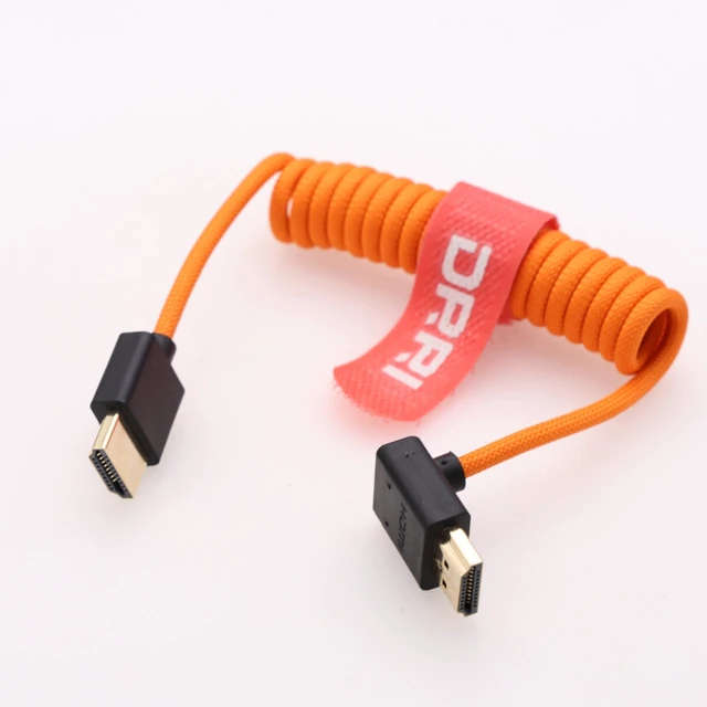 Alt view image 2 of 5 - DRRI 8K@60Hz 4K@120Hz HDMI 2.1 Braided Cable for BMPCC 4K/6K, RED, DJI Ronin 4D,Atmos Ninja Portkeys SmallHD Feelworld Portkeys LH5P II Monitor Straight to Up HDMI
