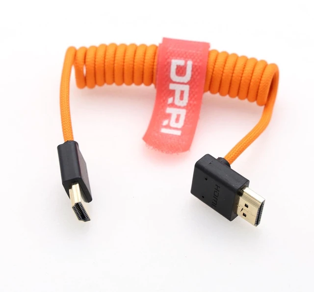 Main image of DRRI 8K@60Hz 4K@120Hz HDMI 2.1 Braided Cable for BMPCC 4K/6K, RED, DJI Ronin 4D,Atmos Ninja Portkeys SmallHD Feelworld Portkeys LH5P II Monitor Straight to Up HDMI