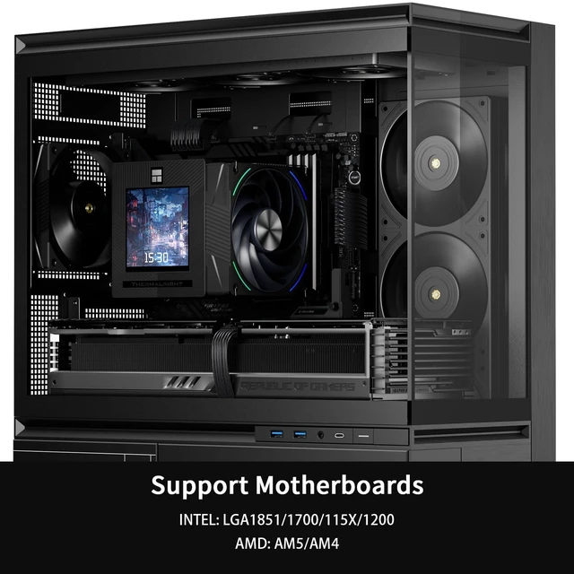 Alt view image 5 of 5 - Thermalright TR Phantom Spirit 120 Vision EVO CPU Cooler with 3.95-in 480x480 Resolution Display LCD Screen, PC Cooling for LGA1700/1851/1150/1151,AM4/AM5,High Performance Radiator-Black