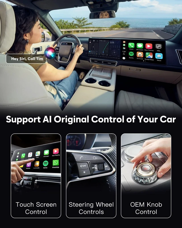 Alt view image 3 of 5 - 2025 Upgraded Wireless carplay Adapter for iPhone, for Apple carplay Wireless Adapter, Plug & Play, for iPhone iOS 10+/ for Android 11+