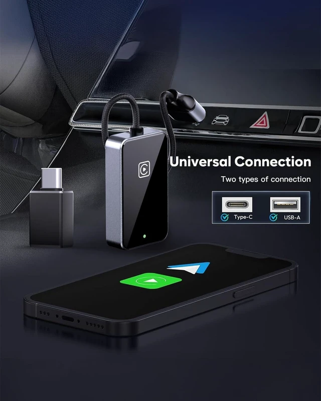 Alt view image 4 of 5 - 2025 Upgraded Wireless carplay Adapter for iPhone, for Apple carplay Wireless Adapter, Plug & Play, for iPhone iOS 10+/ for Android 11+