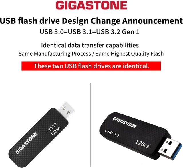 Alt view image 3 of 5 - GIGASTONE 64GB USB 3.2 Flash Drive, 80MB/s High-Speed Data Transfer, Carbon Fiber Design, Retractable