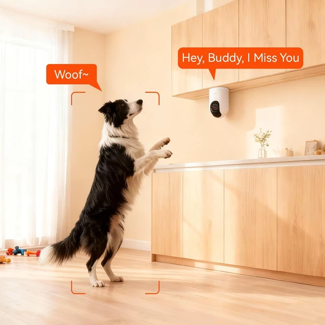 Alt view image 5 of 5 - xpai 4K UHD Indoor Camera, 128G Built-in Storage No Subscription,Pet Camera Indoor with Phone App,Work as Baby Monitor/Cat/Dog Camera,360Pan&Tilt,Two-Way Talk,Privacy Mode,AI Tracking/Detection