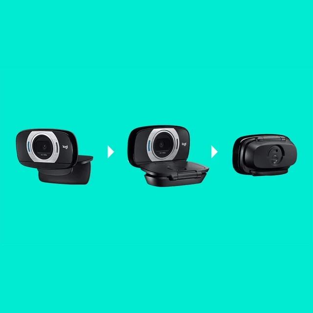 Alt view image 3 of 5 - Logitech HD Laptop Webcam C615 with Fold-and-Go Design, 360-Degree Swivel, 1080p Camera