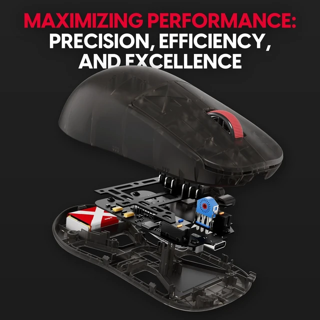 Alt view image 2 of 5 - Pulsar Gaming Gears - Super Clear Limited Edition: X2H Mini Wireless Gaming Mouse, Symmetrical, Ultra Lightweight 1.83 oz (52g), PAW3395 26k DPI, Optical Switch (Mini, Clear Black)