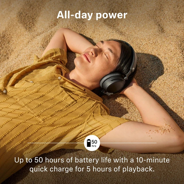 Alt view image 3 of 5 - Sennehiser ACCENTUM Plus Wireless Headphones, ANC, 50 Hr Battery, White