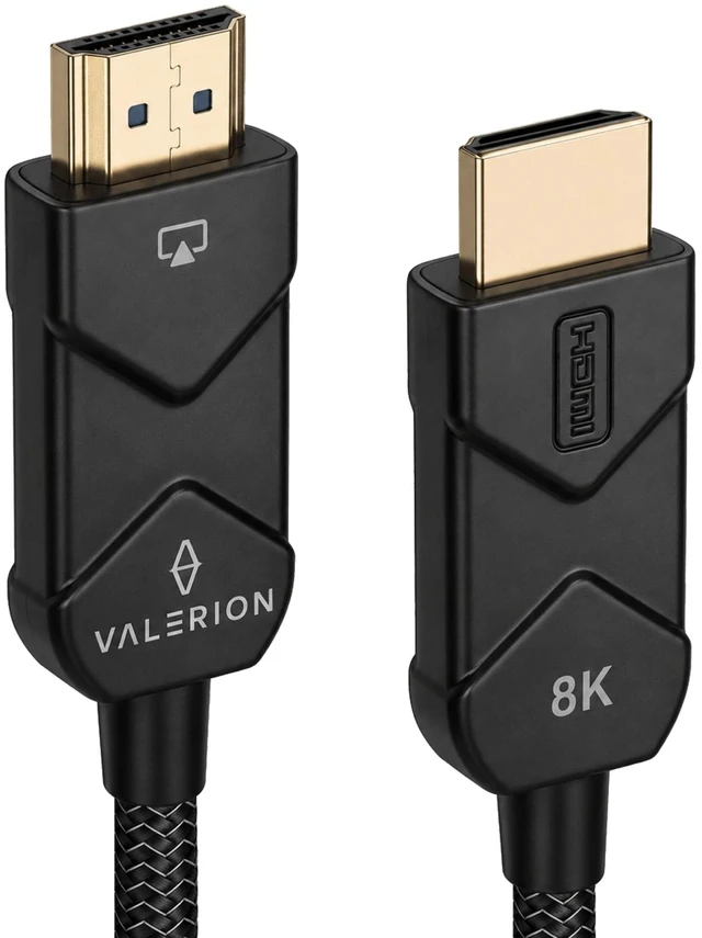 Main image of Valerion AWOL Ultra High Speed HDMI Cable 12m/40ft, Fiber Optic Core, 8K@60Hz, 4K@120Hz, Dynamic HDR, ALLM/VRR Gaming, Braided 24K Gold-Plated Connectors for PS5, Xbox, PC, TV and Projector