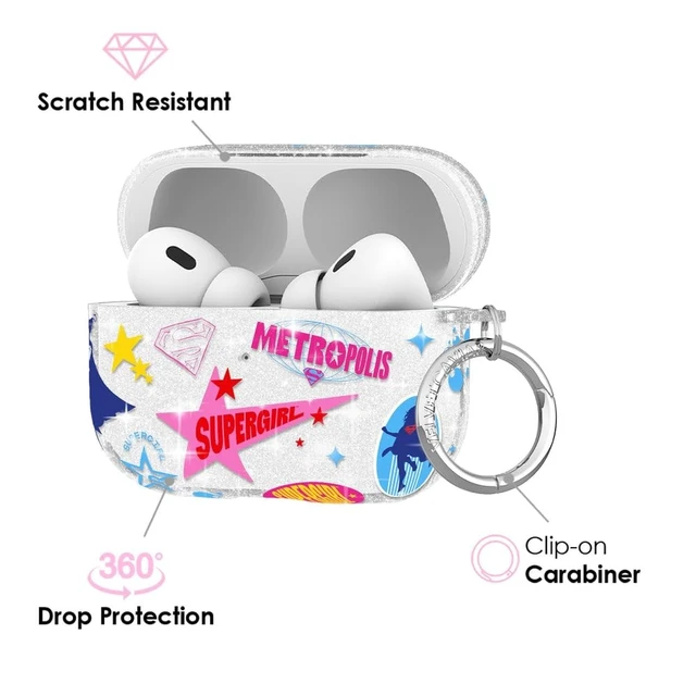 Alt view image 4 of 5 - Velvet Caviar Compatible with AirPods Pro Case 2nd and 1st Generation - Cute Protective Hard Cover for Women - Supergirl Krypto Glitter