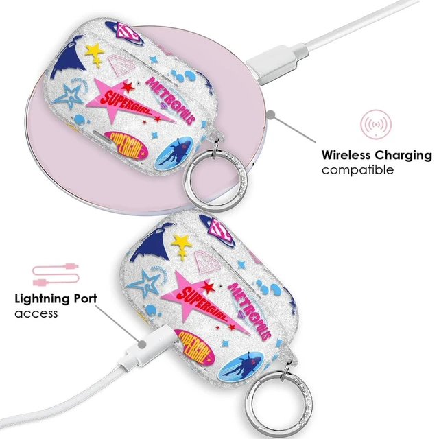 Alt view image 5 of 5 - Velvet Caviar Compatible with AirPods Pro Case 2nd and 1st Generation - Cute Protective Hard Cover for Women - Supergirl Krypto Glitter