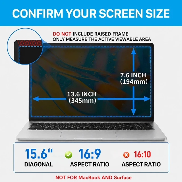 Alt view image 2 of 5 - STARY 360 Laptop Privacy Screen Protector 15.6 inch 16:9 Ratio (19201080)