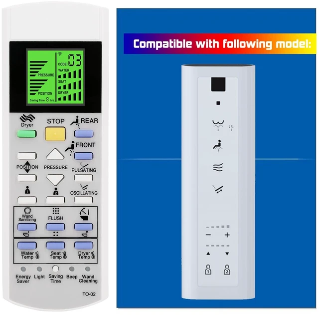 Main image of Replacement Remote Control for TOTO Washlet Toilets and Bidets RX SX TCF894CG CW542EY TCF896CG CW522EY TCF895CG TCF894CG TCF34120GGB MW6463046CUMFG(A) TCF34270GEU TCF34170GEU TCF34120GEU