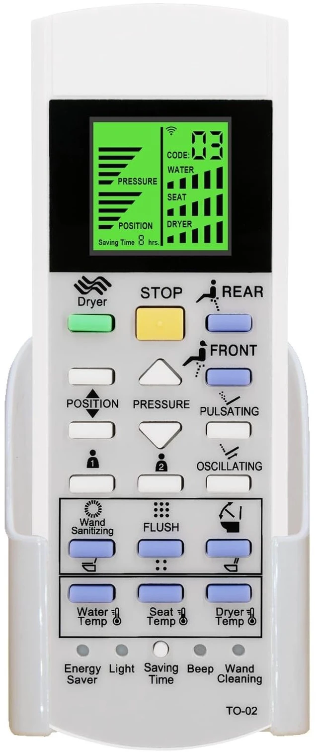Alt view image 5 of 5 - Replacement Remote Control for TOTO Washlet Toilets and Bidets RX SX TCF894CG CW542EY TCF896CG CW522EY TCF895CG TCF894CG TCF34120GGB MW6463046CUMFG(A) TCF34270GEU TCF34170GEU TCF34120GEU