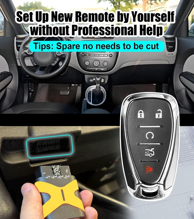 Alt view image 4 of 5 - Remote2program Smart Proximity Keyless Entry Remote Control Self Programmable Car Key Fob Replacement for Chevrolet Camaro Cruze Malibu 2016-2019 with FCC: HYQ4EA (1pcs self Programming Remote)