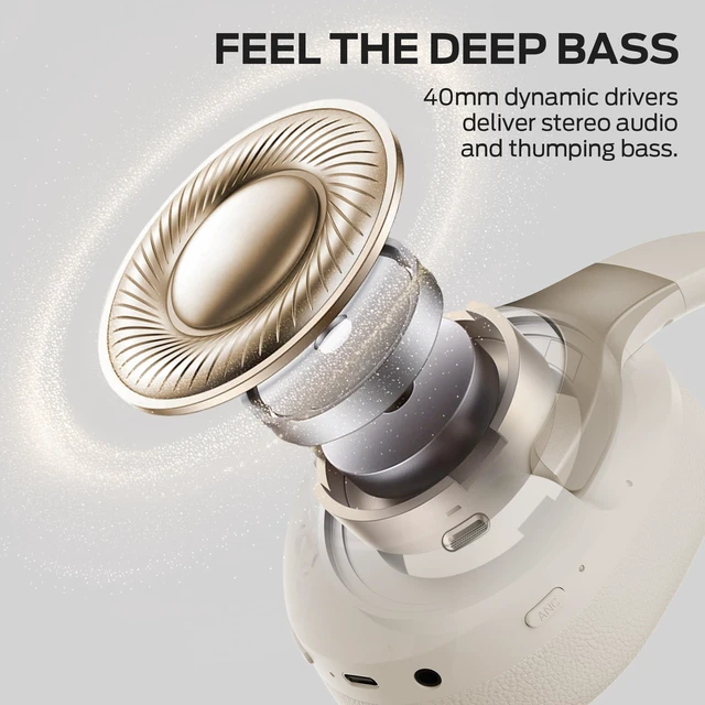 Alt view image 4 of 5 - Oraolo Persona 5th ANC-Wireless Bluetooth Over-Ear Headphones with Microphone, 70H Playtime, Bluetooth 6.0, Comfortable and Foldable Design