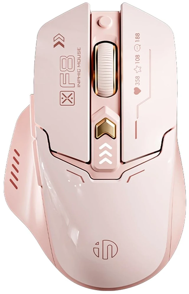 Main image of Attoe Wireless Mouse, Rechargeable Silent Click Mouse with 4-Level DPI (800-2400), 500mAh Battery & LED Level Indicator, 2.4G Ergonomic Optical Mouse for Laptop, PC, Computer (Pink)