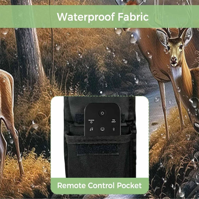 Alt view image 3 of 5 - Deer Outdoor TV Cover Waterproof Weatherproof, Deer Standing by a Stream Sunset Forest Television Covers for 52 to 55 Inch Nature landscape Outside TV Screen Protector Shield, 52"W x 30"H x 4.5"D