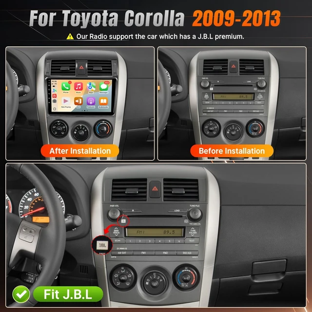 Alt view image 2 of 5 - Linux Car Radio for Toyota Corolla 2009 2010 2011 2012 2013 Stereo (J.B.L)