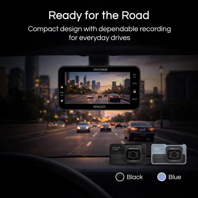 Alt view image 5 of 5 - Minolta MNCD2K20K 2.5K Quad HD Dash Camera, 140 Lens, ADAS Alerts (Blue)