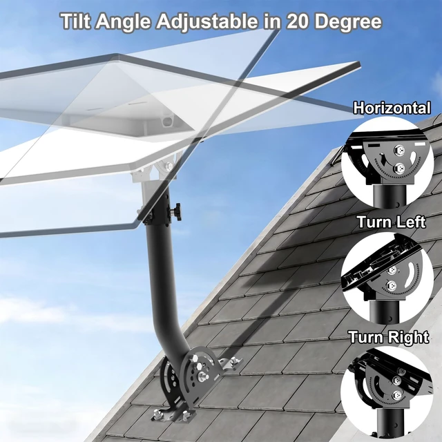 Alt view image 3 of 5 - Starlink Mount with Adjustable Pivot Adapter, Wall Mount for Standard 4, 4X