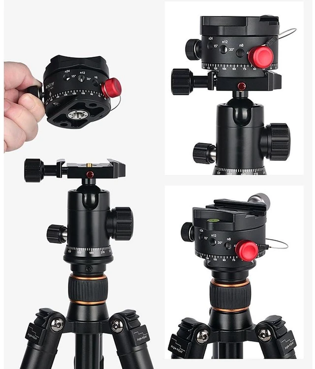 Alt view image 2 of 5 - Andoer DH-60 Panoramic Ball Head Indexing Rotator HDR Tripod Head CNC Aluminum Alloy Max. Load 33Lbs for Canon Nikon Sony DSLR Camera