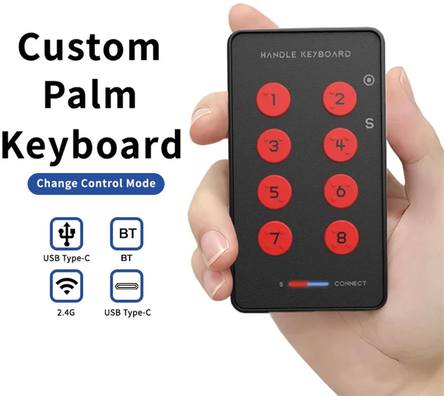 Alt view image 2 of 5 - Tangxi USB Custom Palm Keyboard, Bluetooth Programmable Keyboard with Elfkey Software, 8 Keys Mini Keypads, Copy Paste Shortcut, for PC Laptop Mobile Phone
