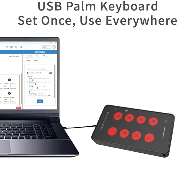Alt view image 5 of 5 - Tangxi USB Custom Palm Keyboard, Bluetooth Programmable Keyboard with Elfkey Software, 8 Keys Mini Keypads, Copy Paste Shortcut, for PC Laptop Mobile Phone