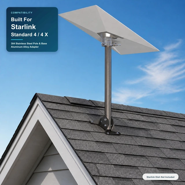 Alt view image 2 of 5 - CEKAY Starlink Standard 4 / 4 X Roof Mount Kit, 304 Stainless Steel, 16.5"