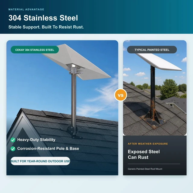 Alt view image 3 of 5 - CEKAY Starlink Standard 4 / 4 X Roof Mount Kit, 304 Stainless Steel, 16.5"