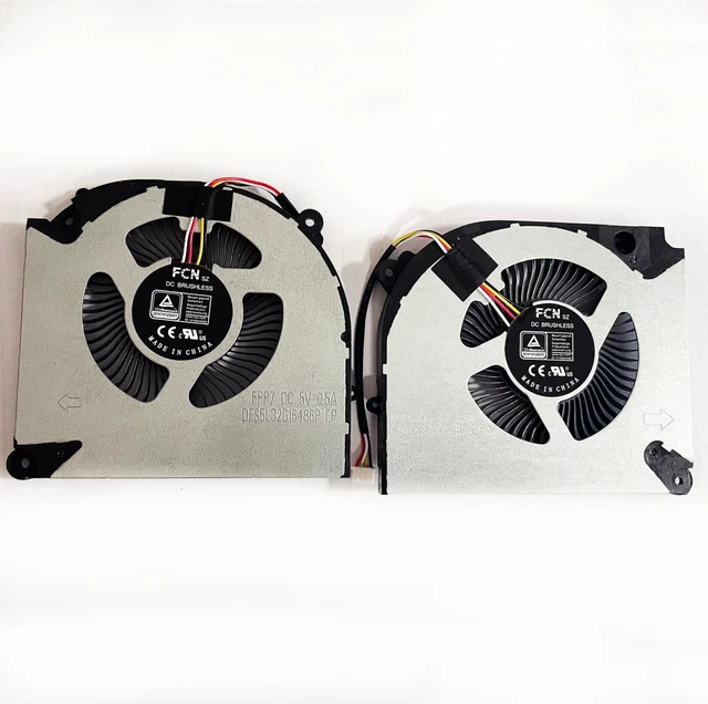 Alt view image 2 of 5 - Fleshy Leaf Replacement CPU+GPU Cooling Fan for Rainbow Will Star X15 at 2022 RTX3050 5V Series Fan DFS5K22305283Q DFS5L32G16486P FPP7 FPP6
