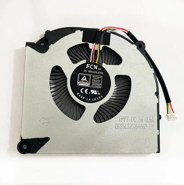 Alt view image 4 of 5 - Fleshy Leaf Replacement CPU+GPU Cooling Fan for Rainbow Will Star X15 at 2022 RTX3050 5V Series Fan DFS5K22305283Q DFS5L32G16486P FPP7 FPP6