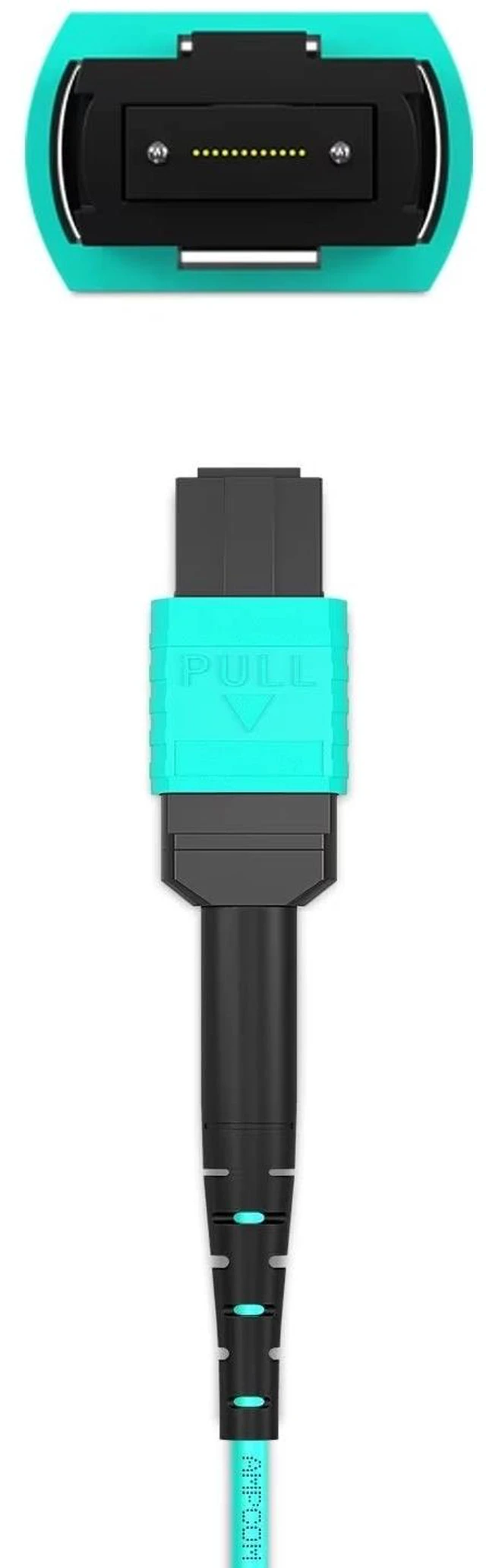 Alt view image 5 of 5 - AMPCOM MPO to LC Breakout Cable 50/125m Multimode OM3-300(12 Fiber, MPO to LC, Type B, LSZH/Riser, UPC, Aqua) 5m (16ft)