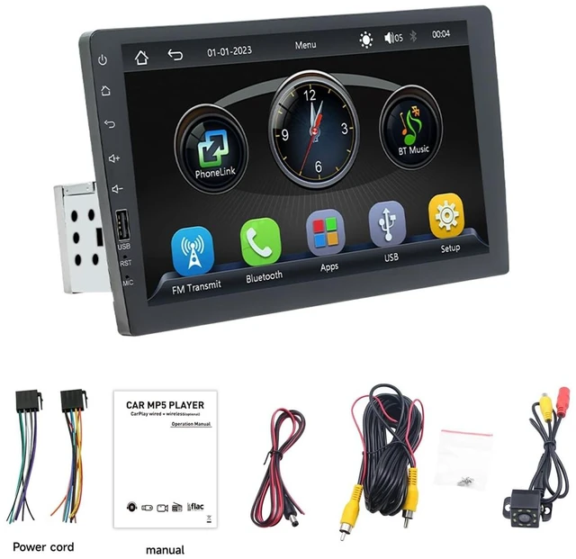 Alt view image 5 of 5 - 9" Single Din Car Stereo Radio for 1992 1993 1994-1998 Ford F-150 F-250 F-350 with Carplay Android Auto Bluetooth, 1 DIN Head Unit Touchscreen FM Radio Backup Camera Car Audio ReceiverMirror Link